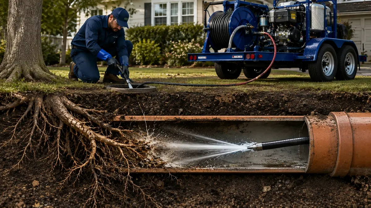 Tree Root Removal with Hydro Jetting in Olema